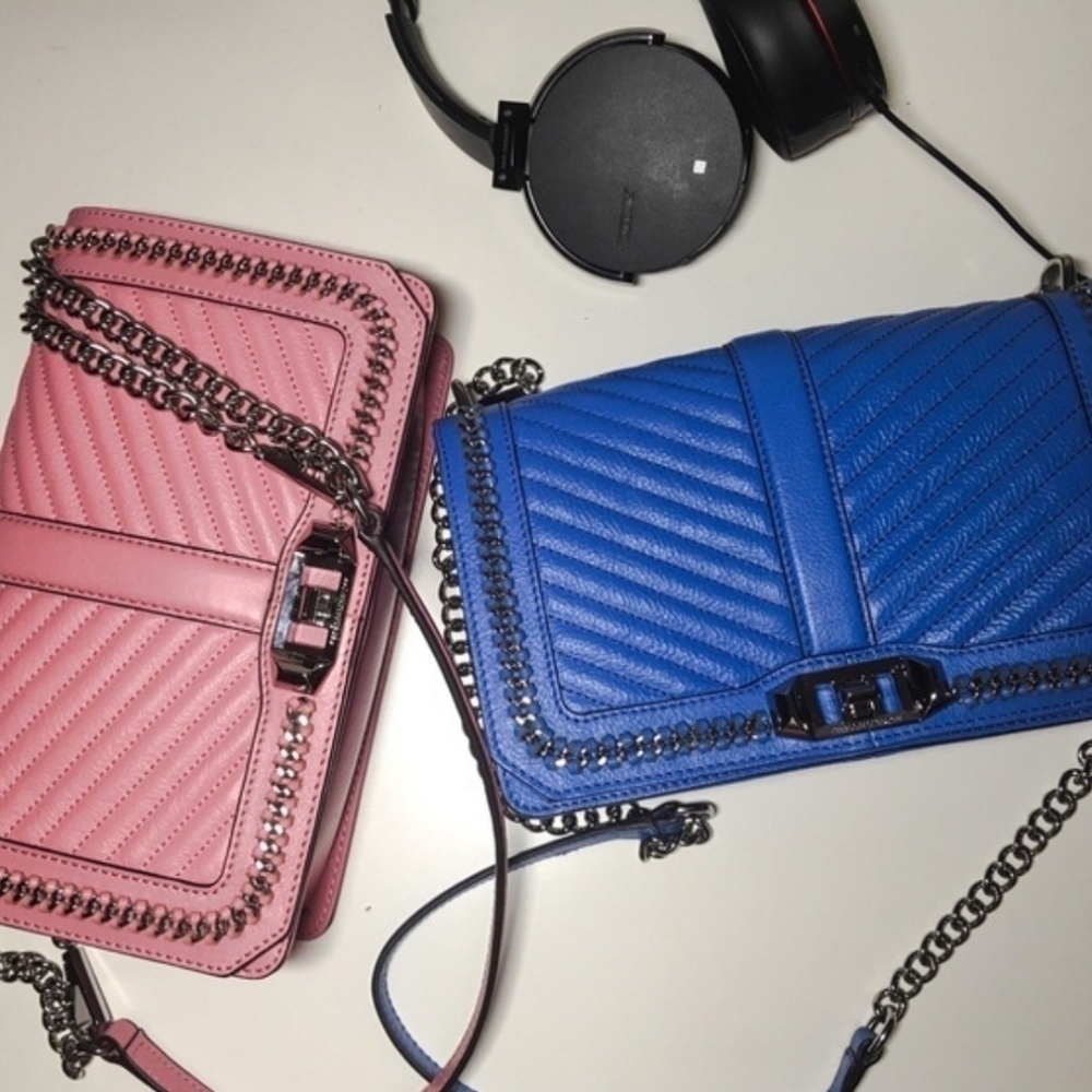 Rebecca Minkoff Love Chain Crossbody Bag Denim Blue